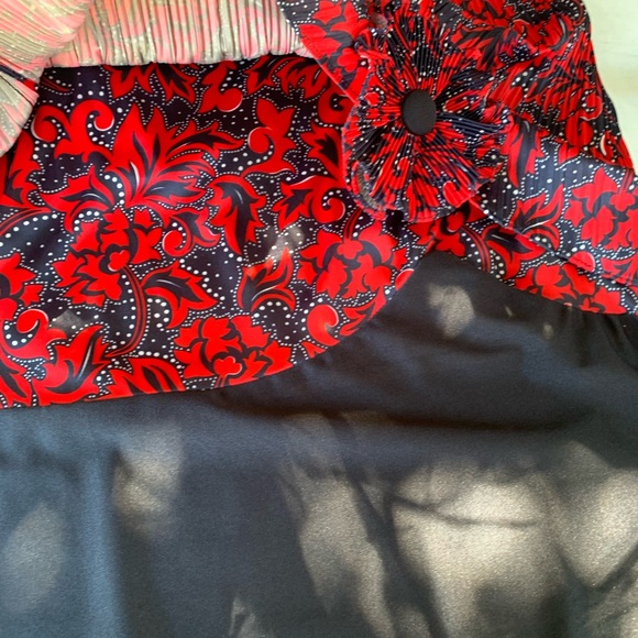 60s-70s Good Times Red/Black dress made in USA size 9/10. - Picture 8 of 12